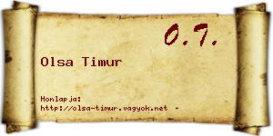 Olsa Timur névjegykártya